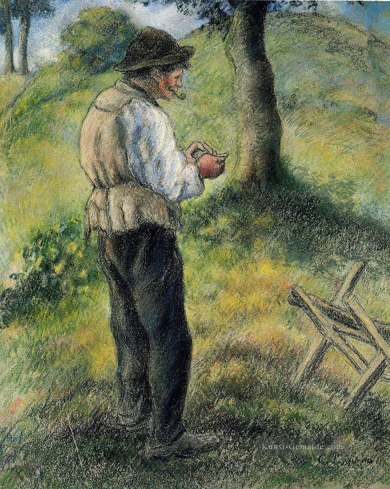 Vater Melone Beleuchtung seine Pfeife Camille Pissarro Ölgemälde